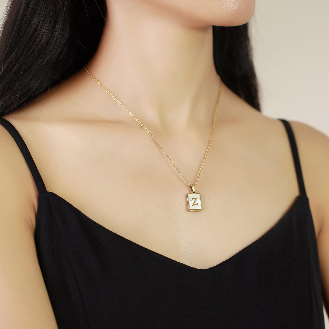 Bold Initial Letter Pendant Necklace