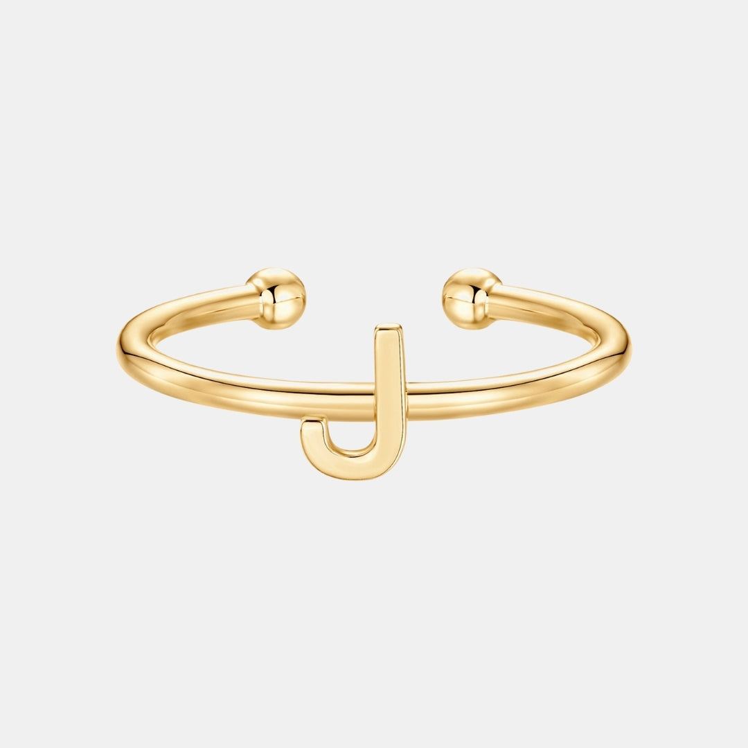 Slim Initial Letter Cuff Ring