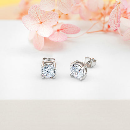 Classic CZ Round Stud Earrings