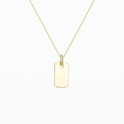 Slim CZ Rectangle Pendant Necklace
