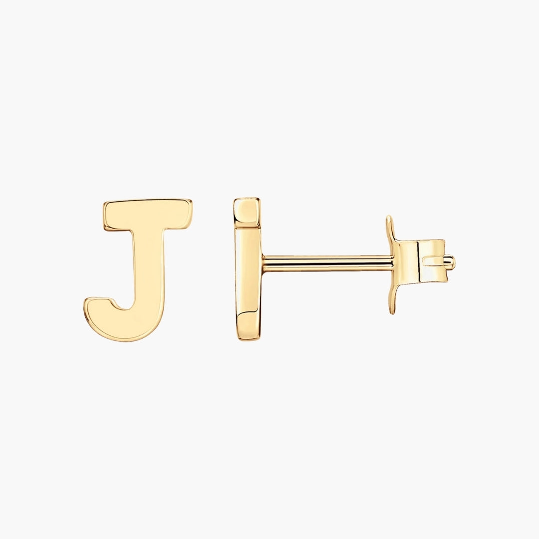 Initial Letter Stud Earrings
