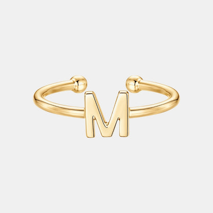 Slim Initial Letter Cuff Ring