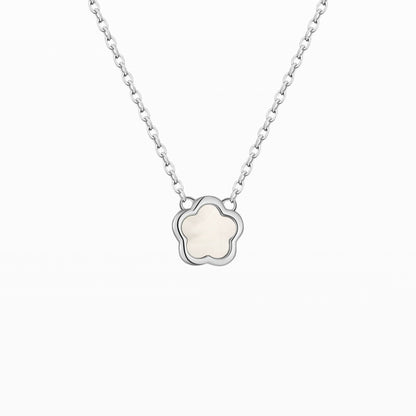 Slim Mother-of-Pearl Five-Leaf Clover Pendant Necklace
