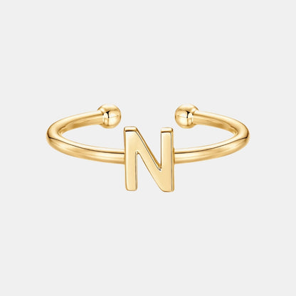 Slim Initial Letter Cuff Ring