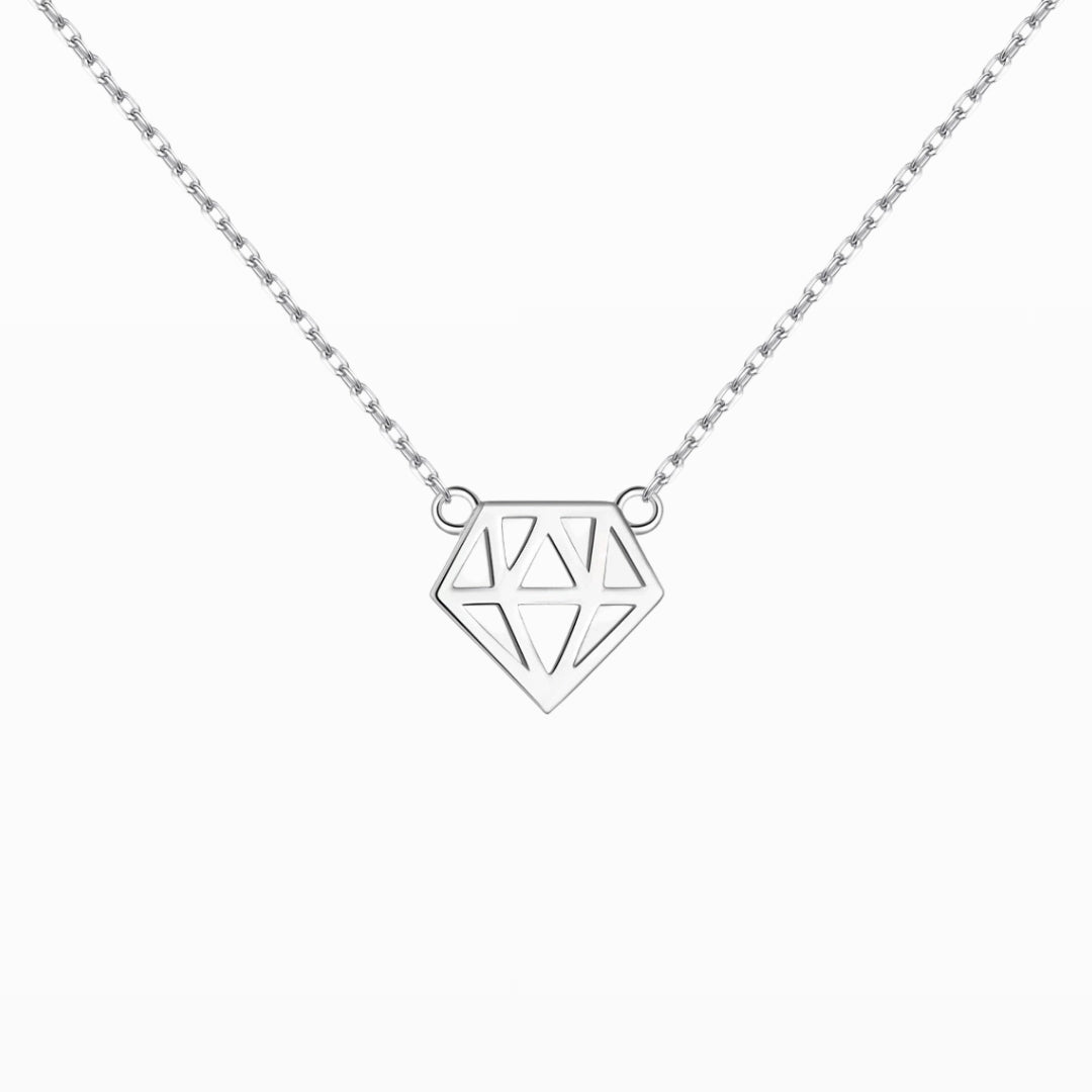 Slim Open Diamond Pendant Necklace
