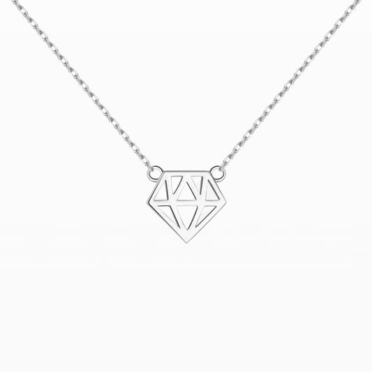 Slim Open Diamond Pendant Necklace