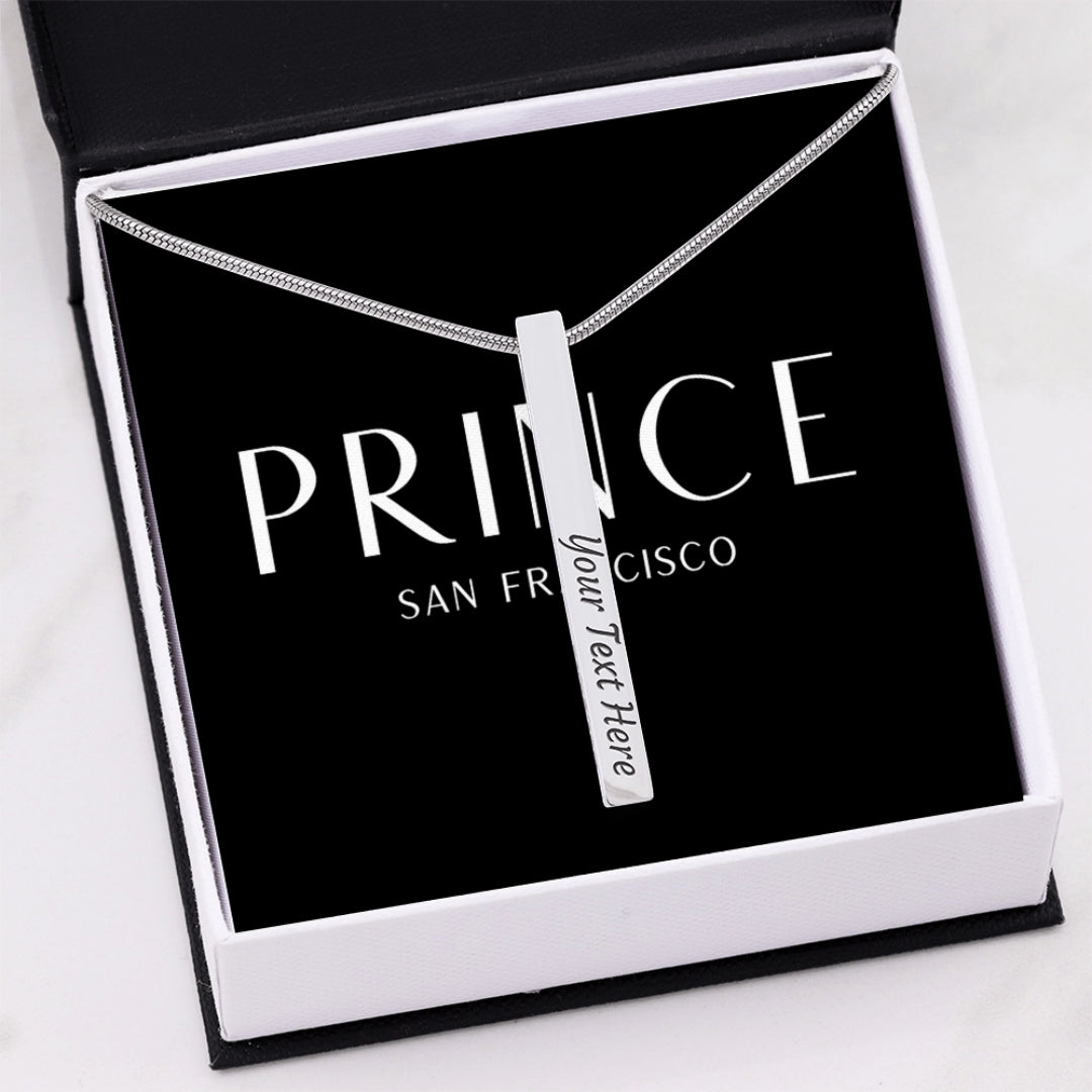 Classic Engravable Vertical Bar Pendant Necklace