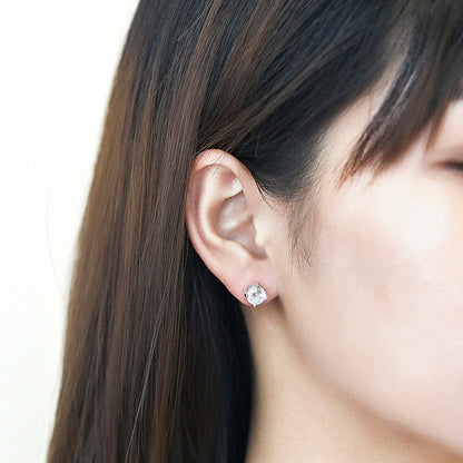 Classic CZ Round Stud Earrings