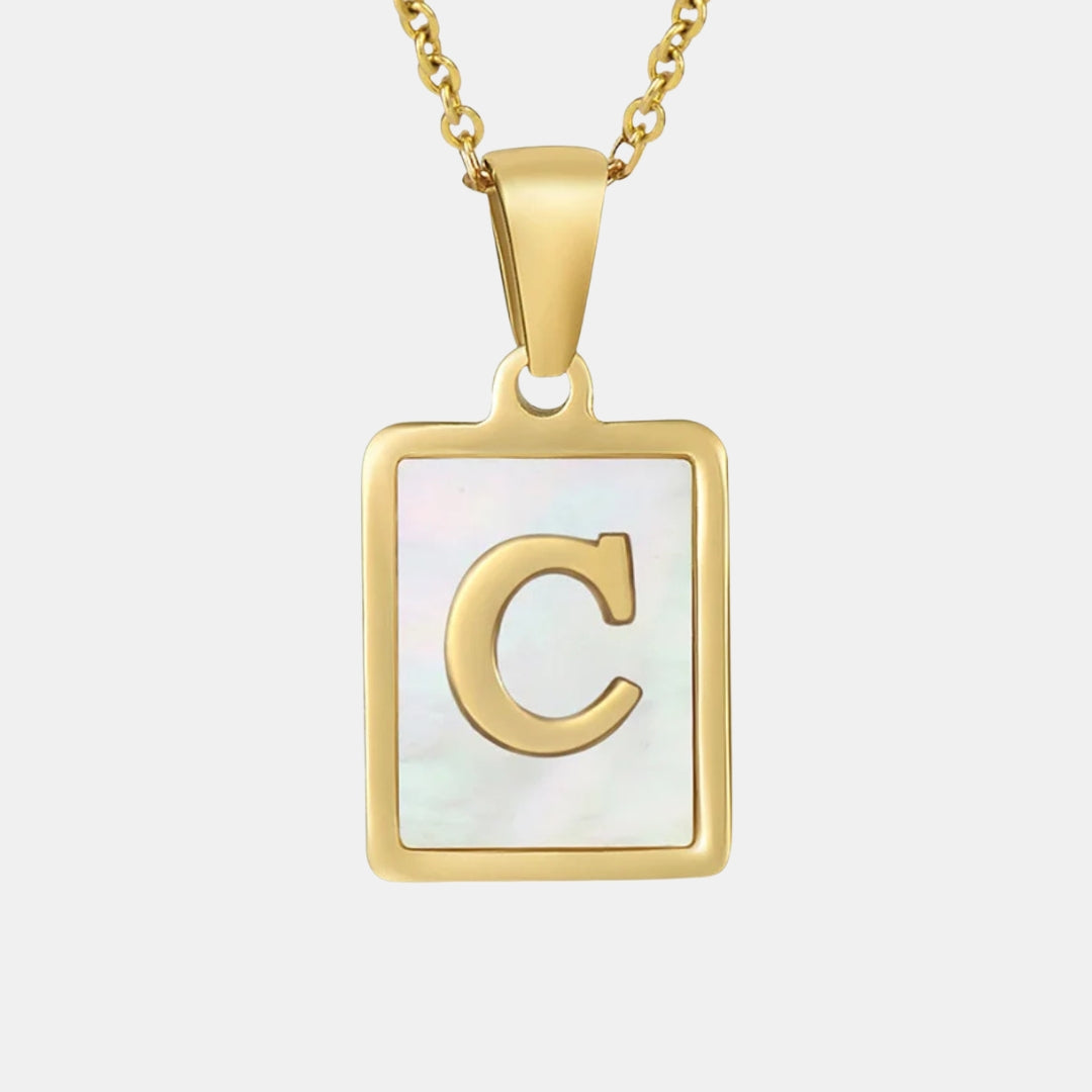 Bold Initial Letter Pendant Necklace