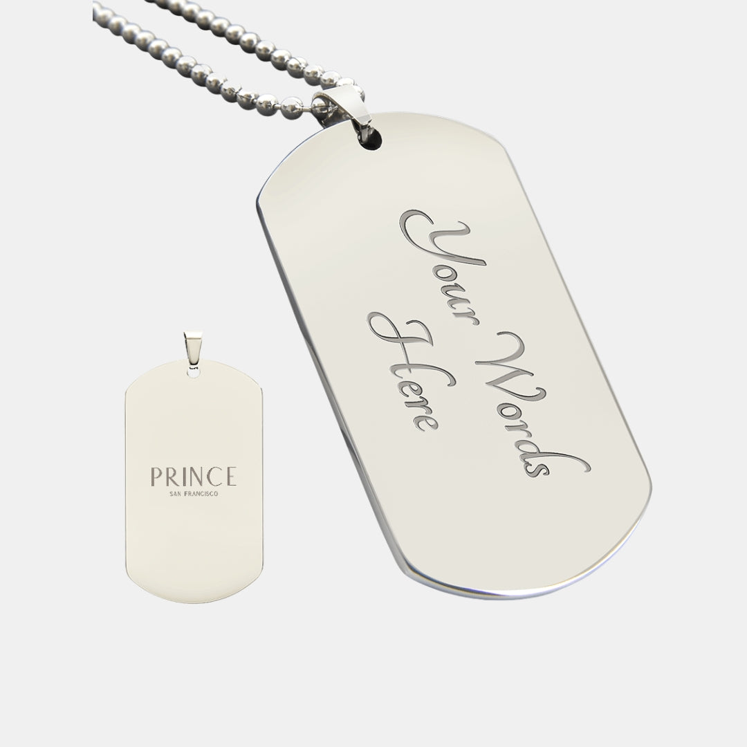 Bold Custom Engraved Tag Pendant Chain