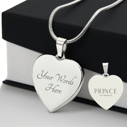 Bold Custom Engraved Heart Pendant Necklace