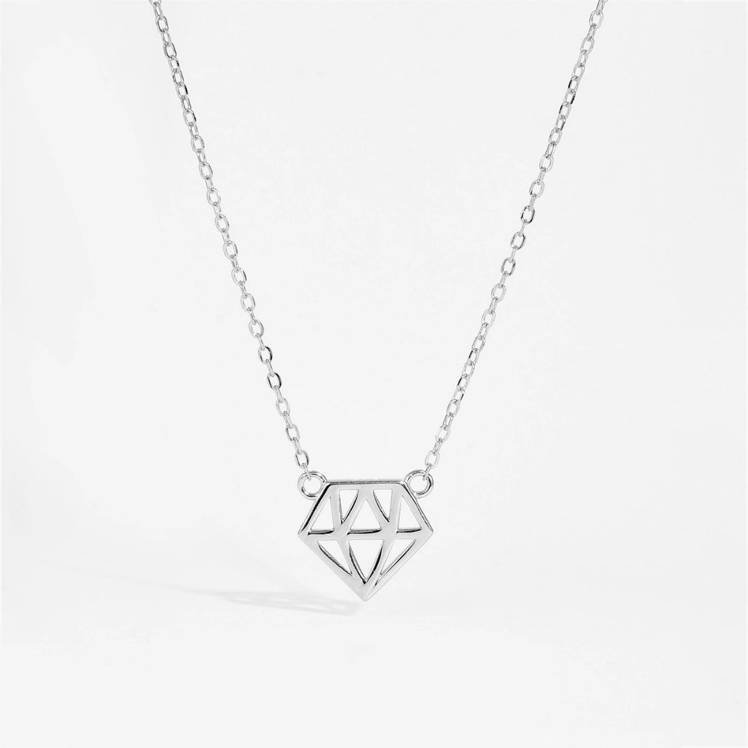 Slim Open Diamond Pendant Necklace