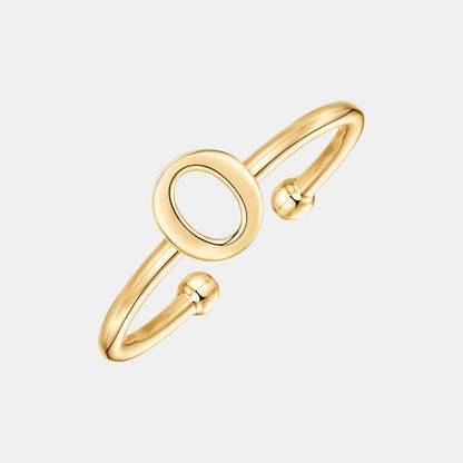 Slim Initial Letter Cuff Ring