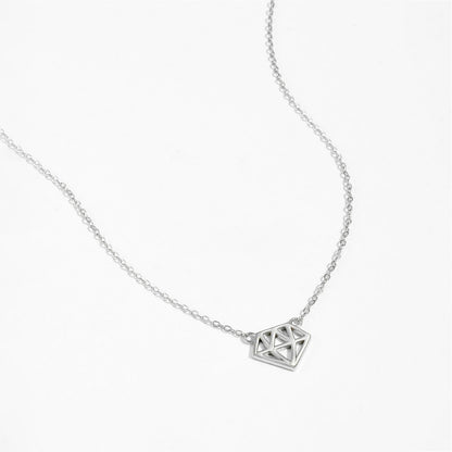 Slim Open Diamond Pendant Necklace