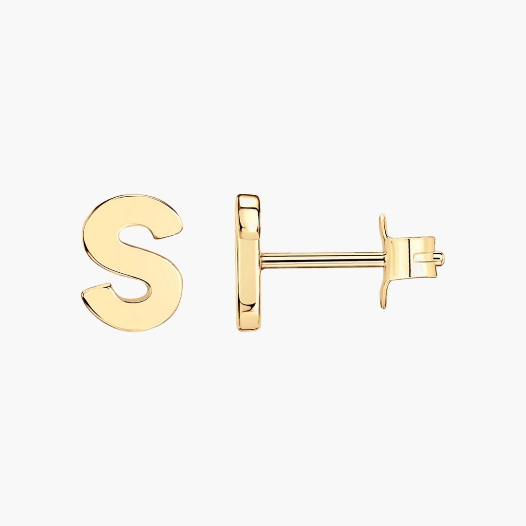 Initial Letter Stud Earrings