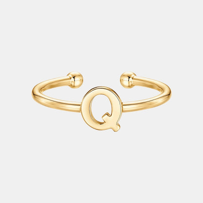 Slim Initial Letter Cuff Ring