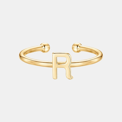 Slim Initial Letter Cuff Ring
