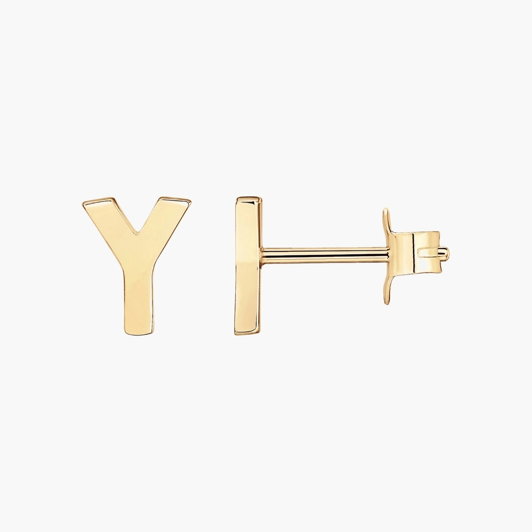 Initial Letter Stud Earrings