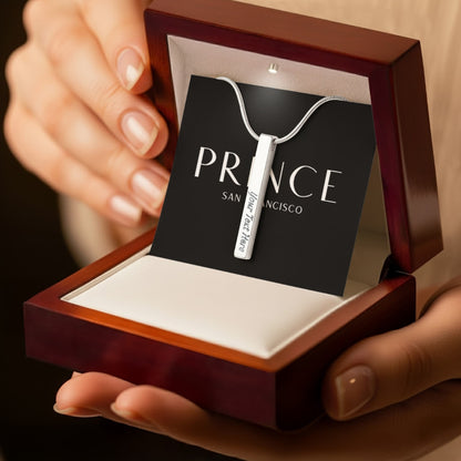 Classic Engravable Vertical Bar Pendant Necklace