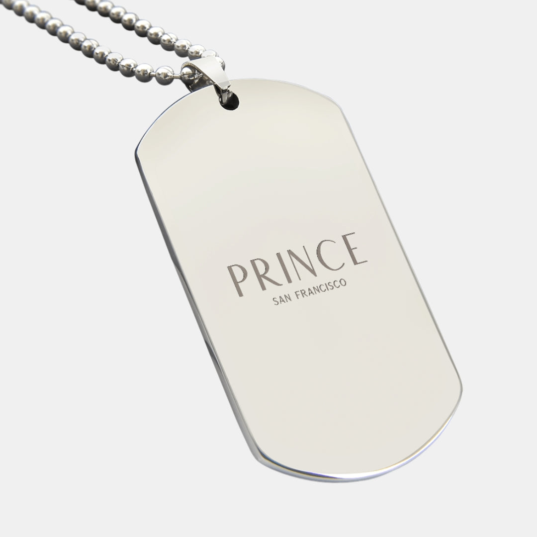 Bold Custom Engraved Tag Pendant Chain