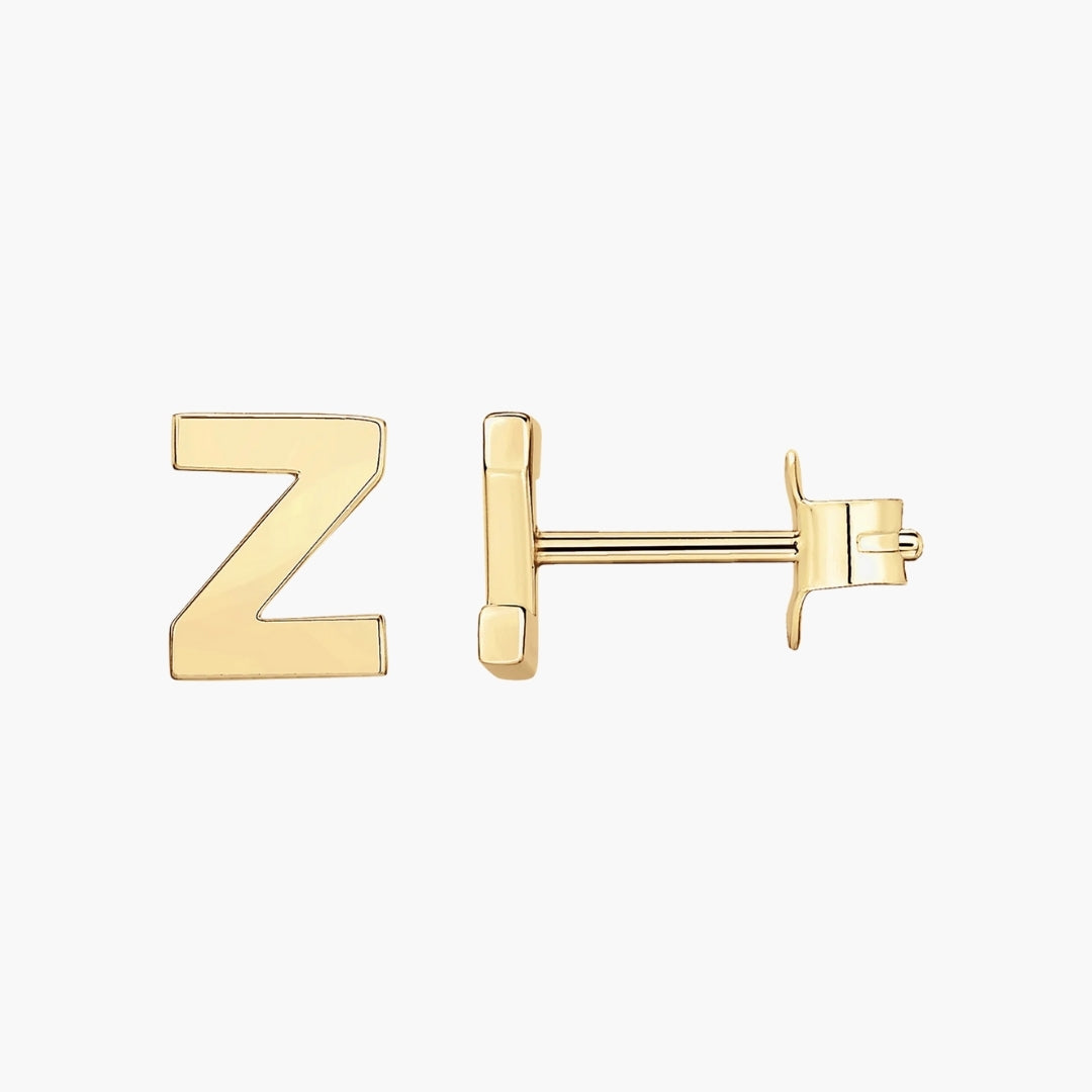 Initial Letter Stud Earrings