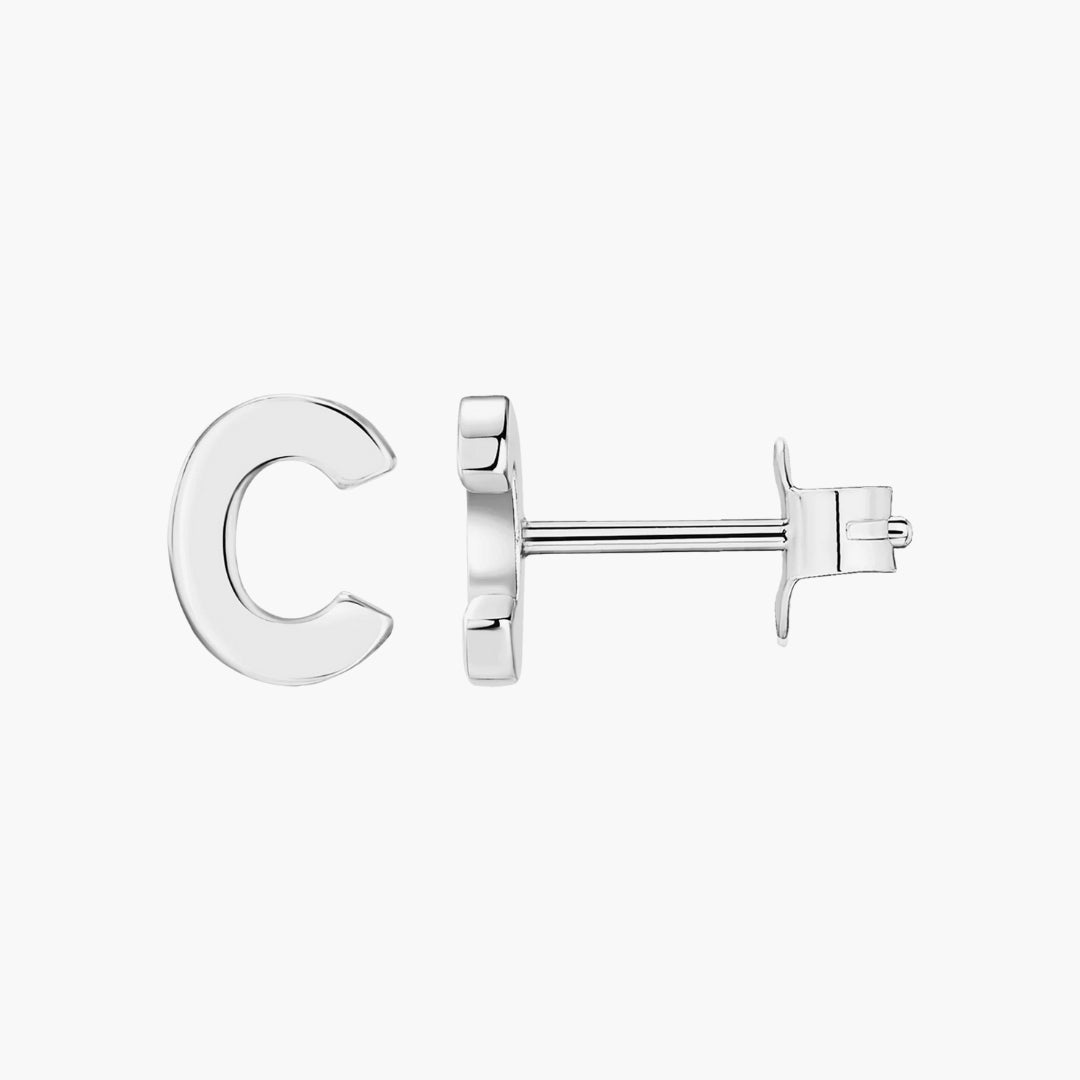 Initial Letter Stud Earrings