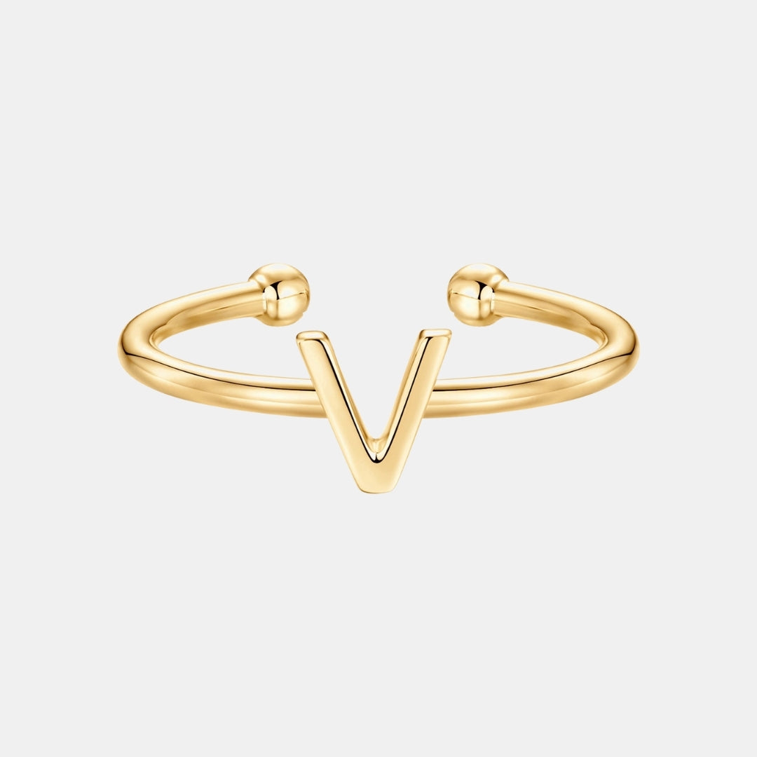 Slim Initial Letter Cuff Ring