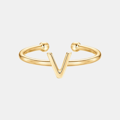 Slim Initial Letter Cuff Ring