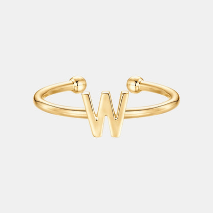 Slim Initial Letter Cuff Ring