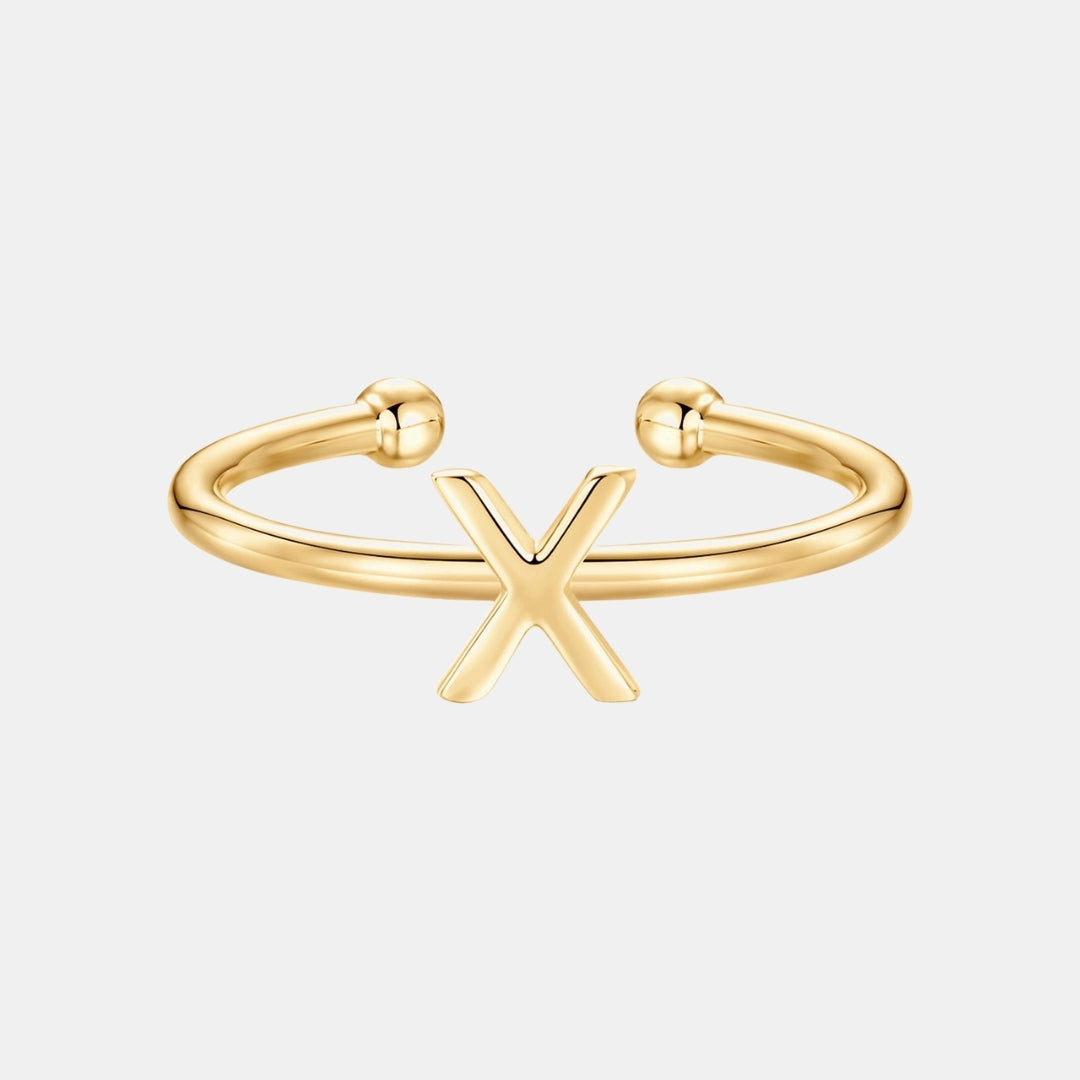 Slim Initial Letter Cuff Ring