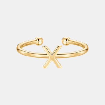Slim Initial Letter Cuff Ring