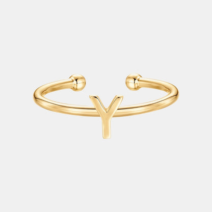 Slim Initial Letter Cuff Ring