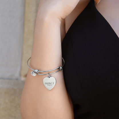Bold Custom Engraved Heart Bangle Bracelet