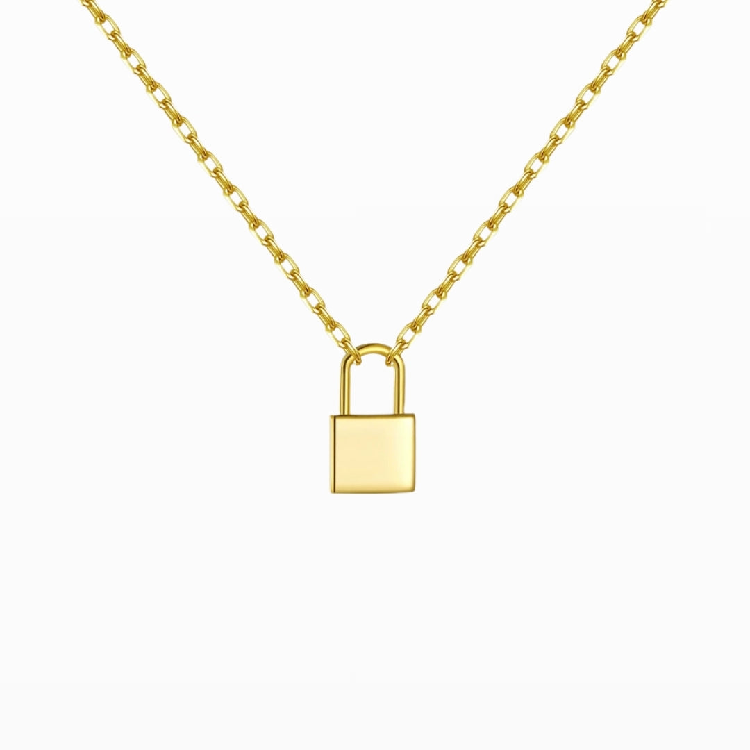 Slim Lock Pendant Necklace