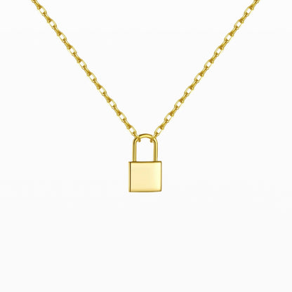 Slim Lock Pendant Necklace