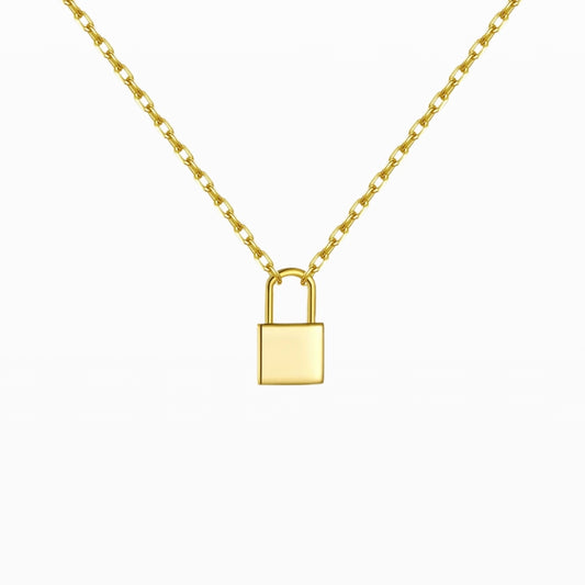 Slim Lock Pendant Necklace