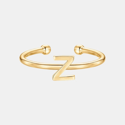 Slim Initial Letter Cuff Ring