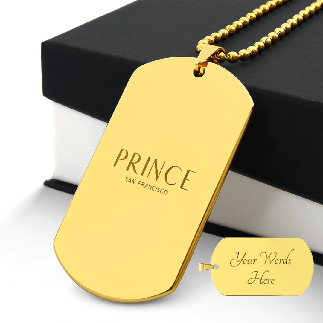 Bold Custom Engraved Tag Pendant Chain