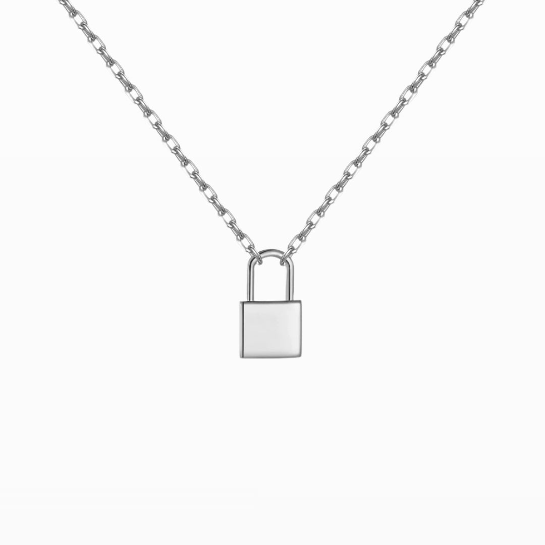 Slim Lock Pendant Necklace