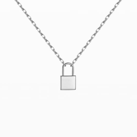 Slim Lock Pendant Necklace