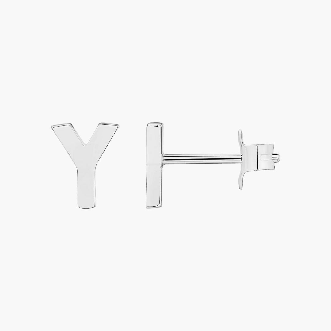 Initial Letter Stud Earrings