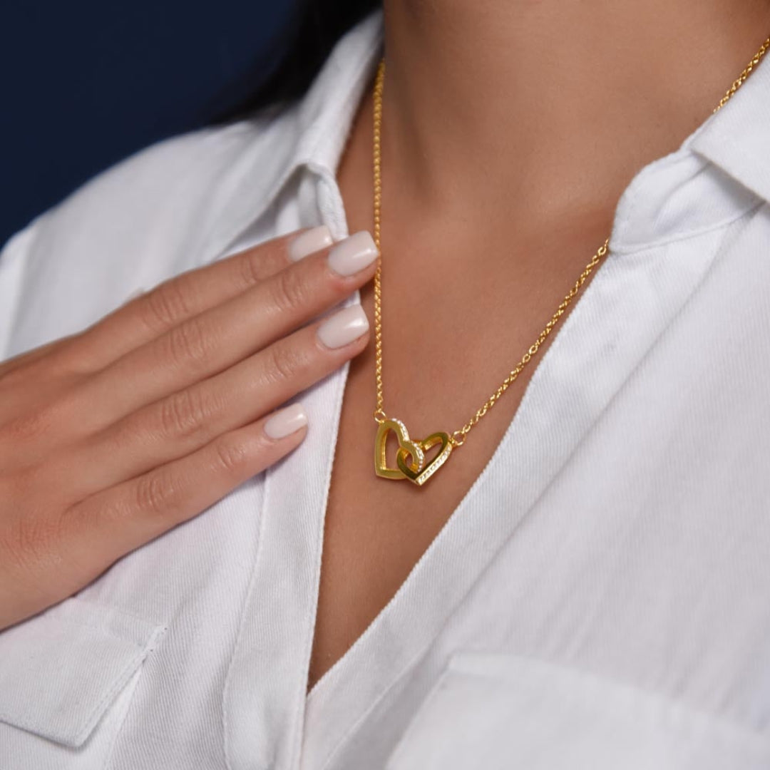 Interlocking Hearts Pendant Necklace