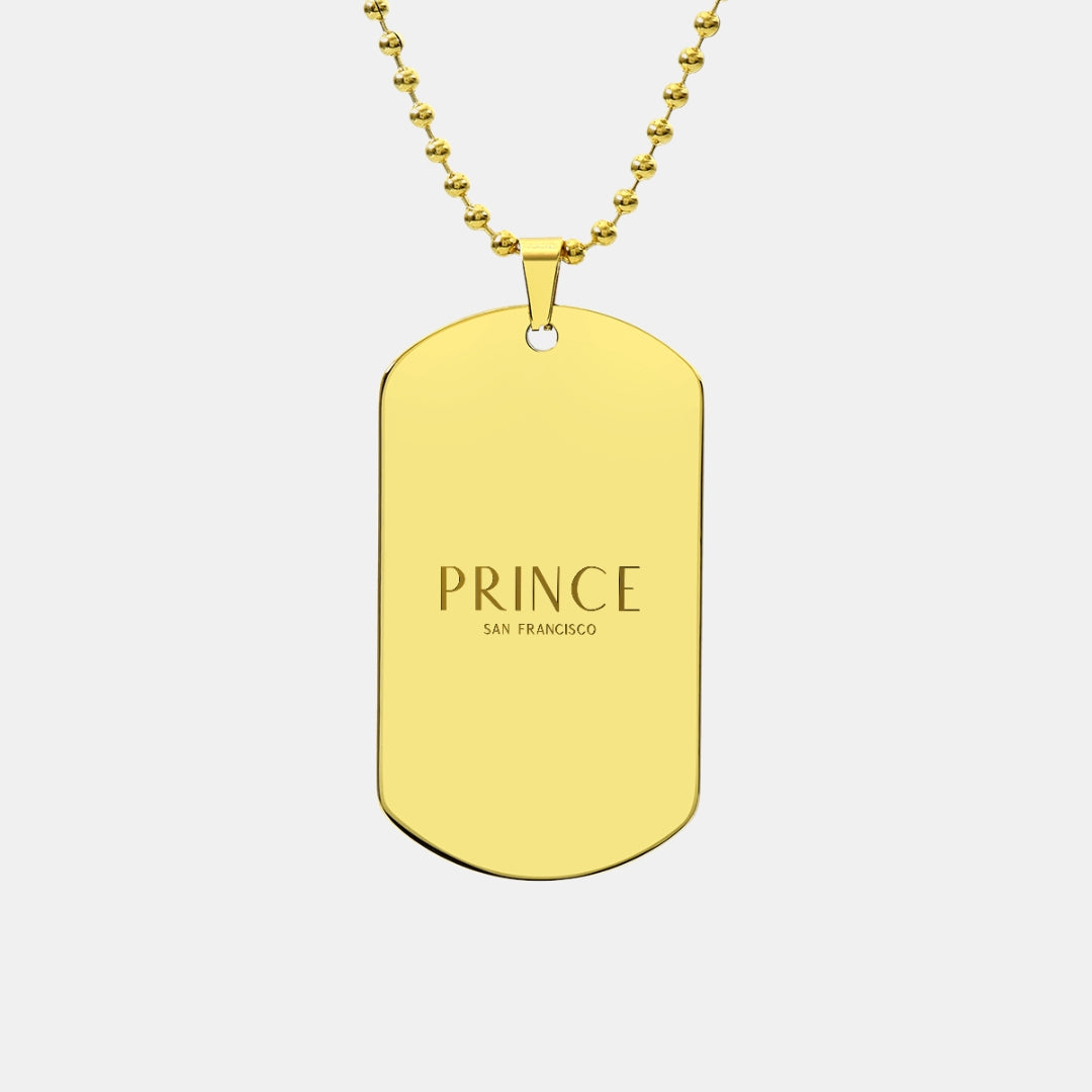 Bold Custom Engraved Tag Pendant Chain
