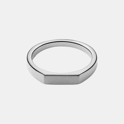 Slim Geometric Signet Ring