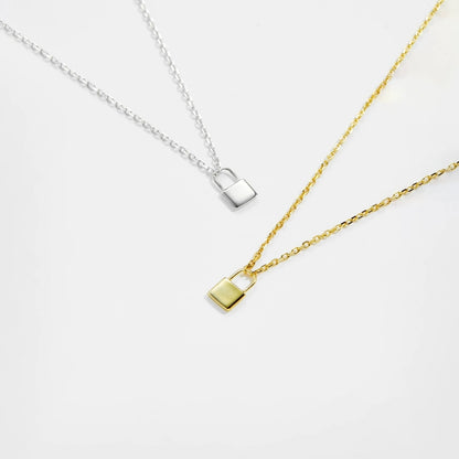 Slim Lock Pendant Necklace