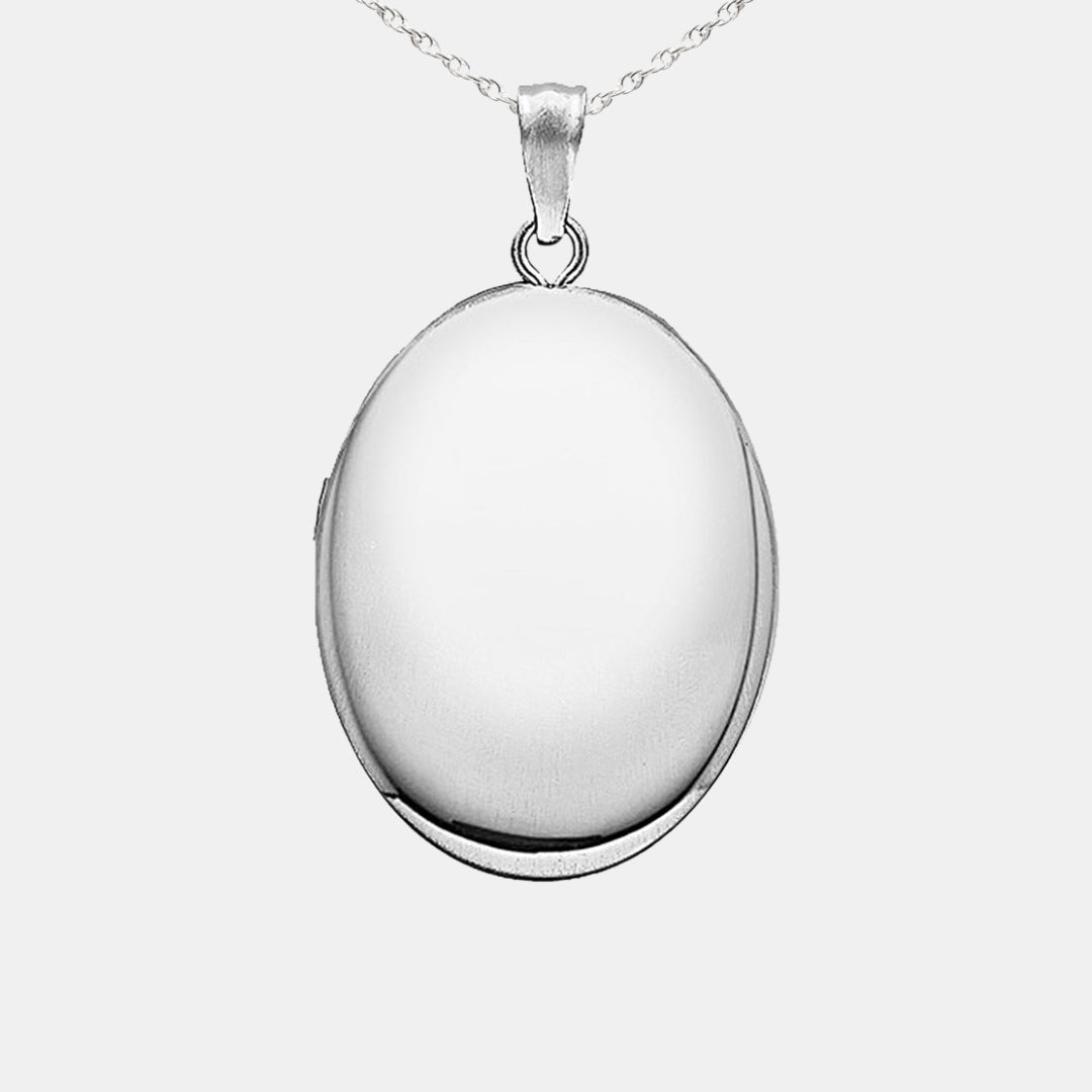 Classic Oval Photo Locket Pendant Necklace