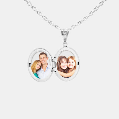 Classic Oval Photo Locket Pendant Necklace