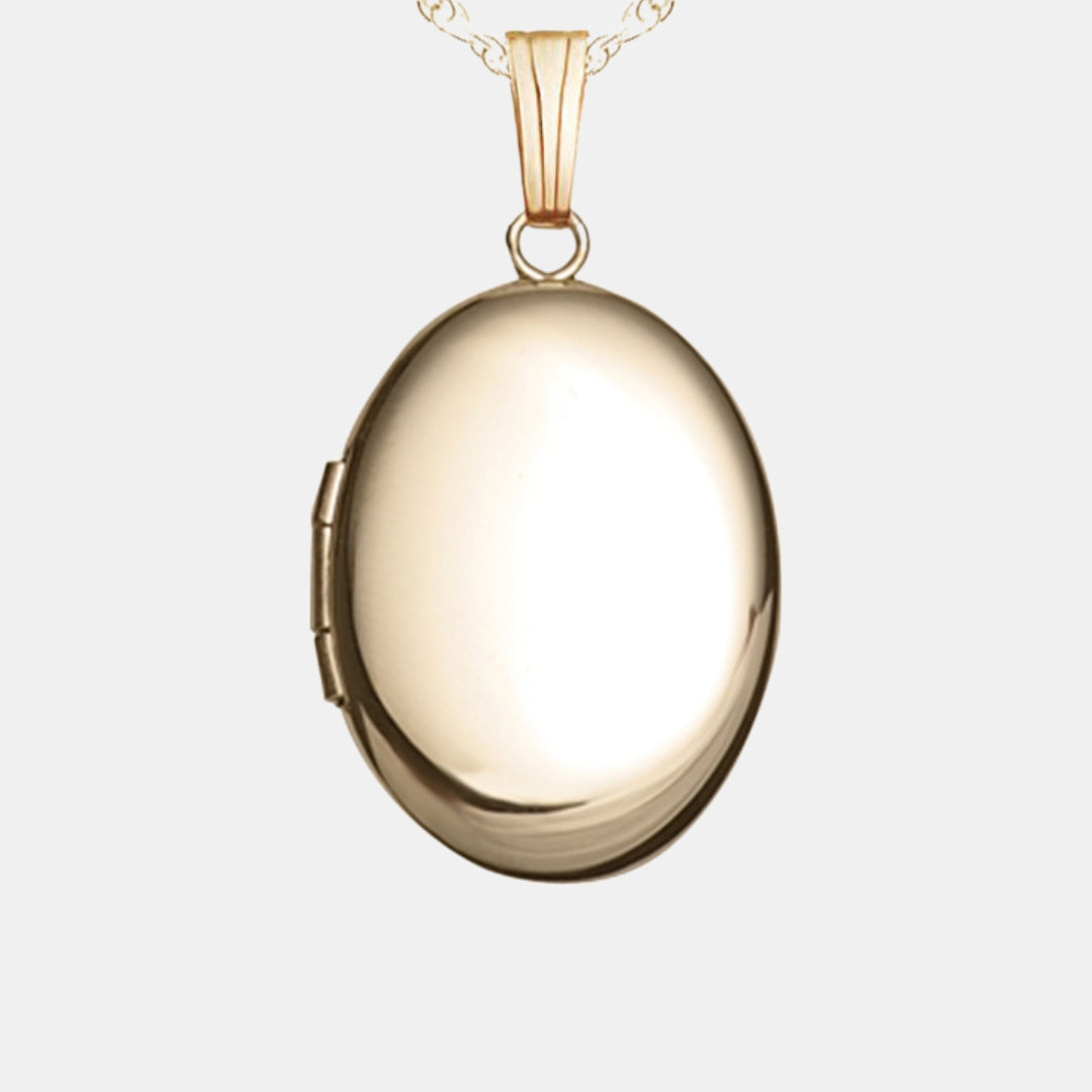 Classic Oval Photo Locket Pendant Necklace