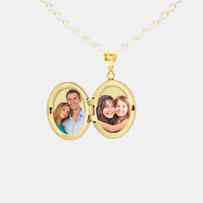 Classic Oval Photo Locket Pendant Necklace