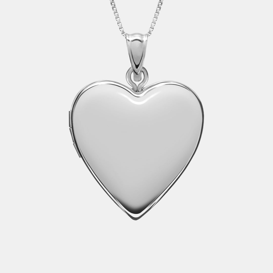 Classic Heart Photo Locket Pendant Necklace